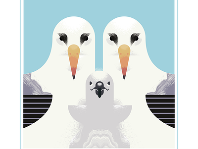 Royal Albatross albatross animal baby bird blue character chick design fly geometric illustration texture vector