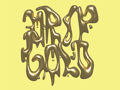 Type Experiment 4 3d gold letter metal shape type typography