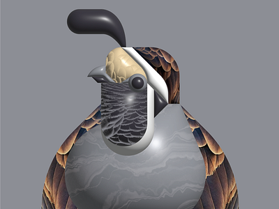 Quail 3d bird character design geometric illustration quail texture vector
