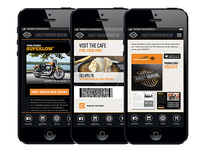 Harley Davidson Museum App app application davidson graphic harley ibeacon interface localized mobile museum ui ux