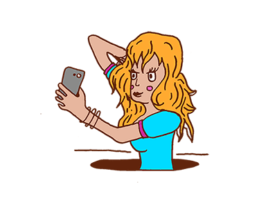 Selfie Girl Animation animation cell frame frame by frame girl hand drawn selfie sketch