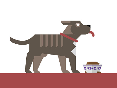 Deno breed dog eating geometric illustration mixed pet puppy vector