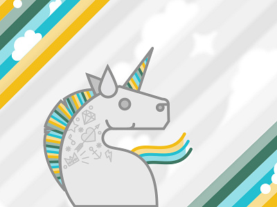 Such-Hip-Unicorn graphic horse illustration rainbow tattoo unicorn vector