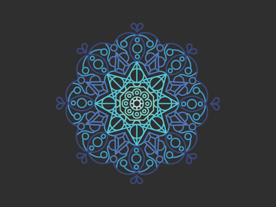 Mandala_001 blue design geometric hallow illustration mandala ocean shape vector