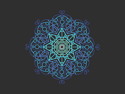Mandala_001 blue design geometric hallow illustration mandala ocean shape vector