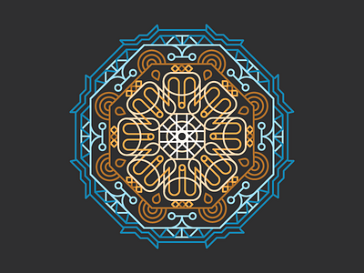 Mandala_002 blue design geometric hallow illustration mandala ocean shape vector