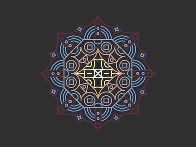 Mandala_004 blue design geometric hallow illustration mandala ocean shape vector