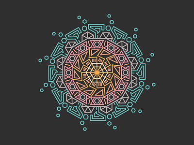 Mandala 043 design graphic design illustration line mandala orange pink teal vector