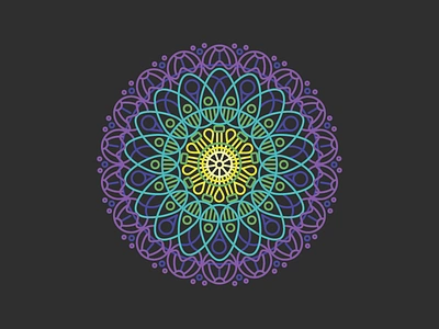 Mandala 046 design graphic design gray illustration line mandala orange pink teal vector