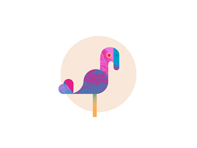 Emperor Flamingo animal bird design flamingo illustration orange pink psychedelic texture vector