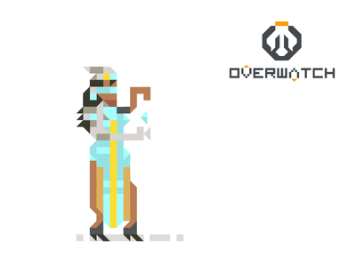 Pixel Symmetra 8bit character design digital illustration overwatch pixel symmetra videogame