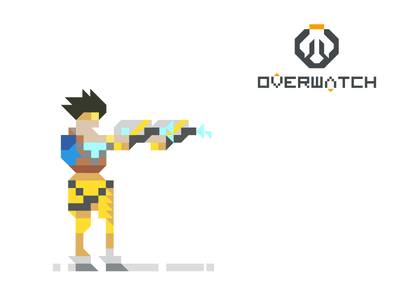 Pixel Tracer 8bit character design digital illustration overwatch pixel tracer videogame