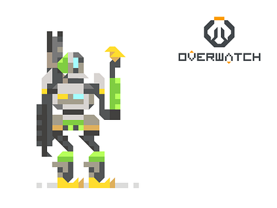 Pixel Bastion 8bit bastion character design digital illustration overwatch pixel videogame