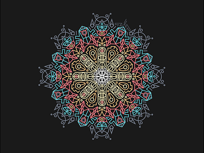 Mandala 201 color design graphic mandala shape spiritual symmetry vector