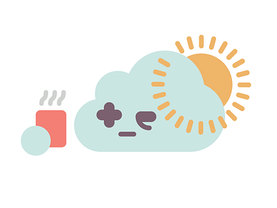 Cloudface Morning Coffee character cloud coffee dead face figure illustration jump person smile vector