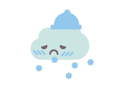 Cloudface Snow Storm character cloud dead face figure illustration jump person smile vector