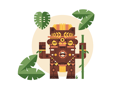 Menehune character creature design hawaii illustration mythology person tiki vector