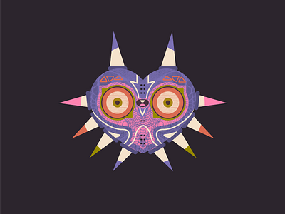 Majora's Mask blue character design illustration link majoras mask mask pink texture vector zelda