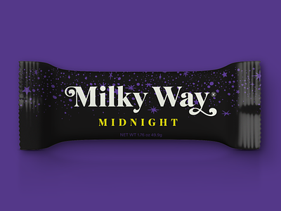 Milky Way Midnight bar candy chocolate design illustration midnight milkyway stars vector warmup wrapper