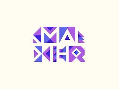 Maker | Weekly Warmup angle blue character geometric grid illustration letter lettering line purple transparency triangle vector word