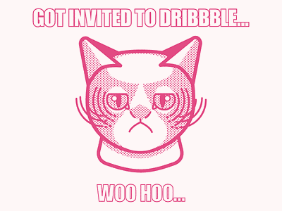 Grumpy Cat approves cat debut dribbble grumpy grumpy cat halftone kinkade kitty lane lanekinkade meme meow pink whiskers