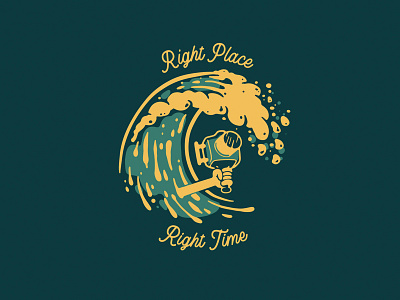 Right Place Right Time ocean ocean logo surf art surf illustration surf photography surfing wave wave design wave logo