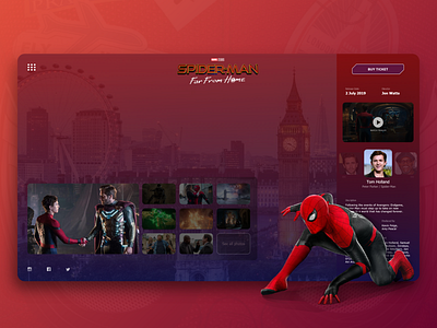 Spider-Man: Far from Home clean concept creation daily dashboard design homepage illustration interaction interface landing marvel minimalism ui ux web website