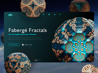 Faberge Fractals - Concept Design adobe xd clean concept creation daily design fractals interaction interface material space ui ux website