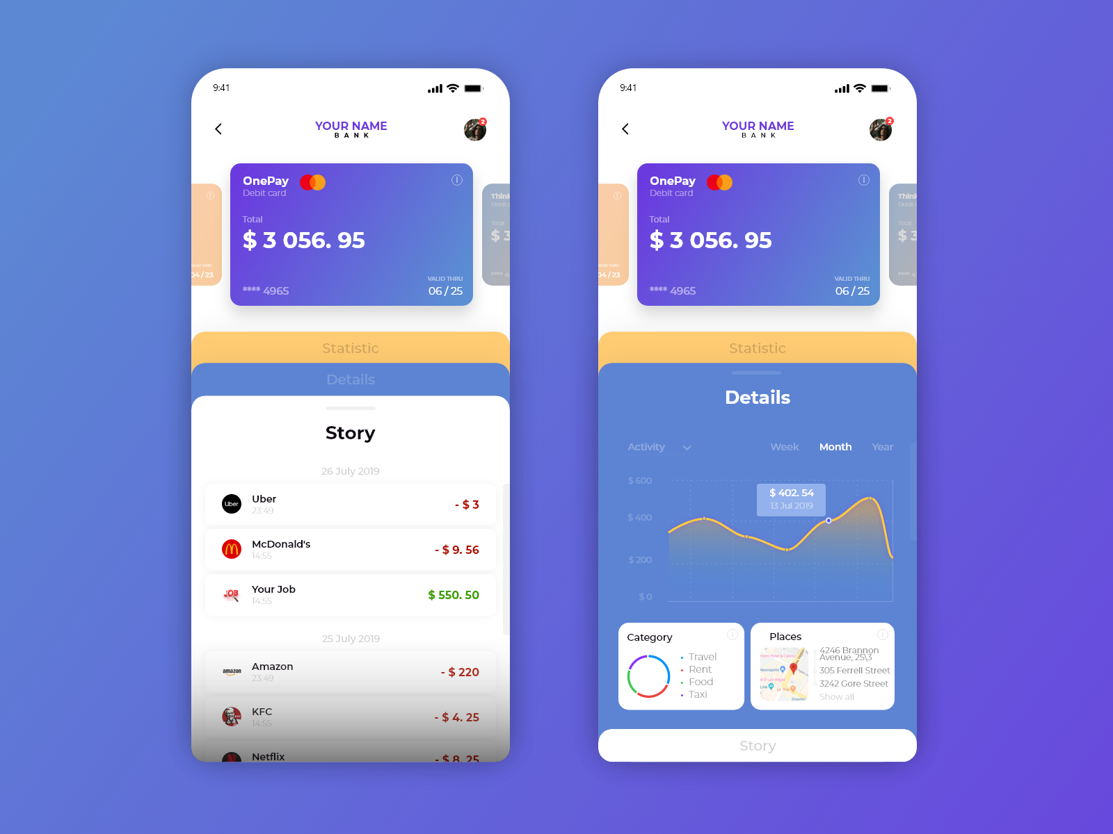 Your Name Bank - Concept design app by Alex Lobachev on Dribbble