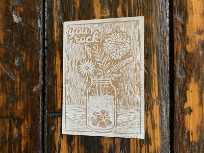 Block print greeting card block print linocut