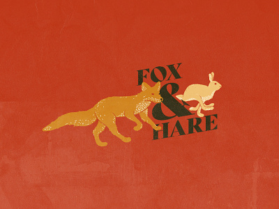 Fox & Hare animal badge badge design branding fox fox logo hand drawn hare illustration logo logo design serif font typography