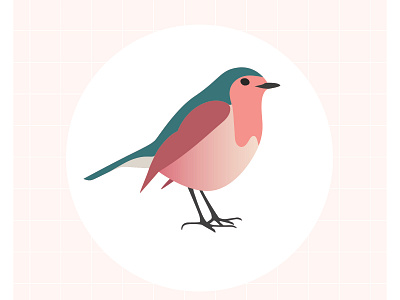 Bird - Mésange bleue bird illustration illustrator oiseau pink vector