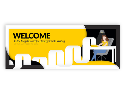 Magid Center Social Welcome Banner facebook cover instagram banner typing university of iowa vector art writer writers writing