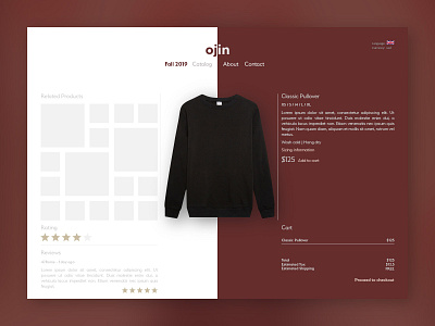 Clothing product page concept branding clothing company daily ui dailyui grid product page typography ui ux