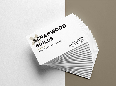 Scrapwood Builds Business Cards branding business card logo retro rustic sturdy tough woodgrain woodworking