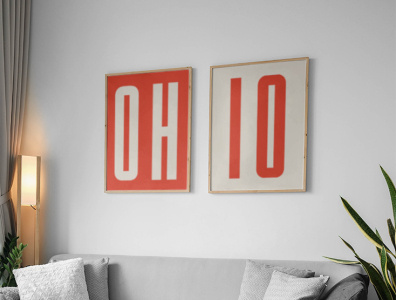 O-H I-O Poster college grey minimal modern o h ohio ohio state pennant poster scarlet team