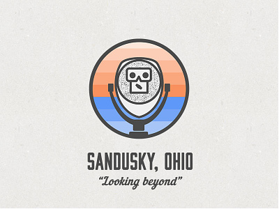 Sandusky, Ohio binoculars blue and orange gradient logo looking ohio sandusky tourist tower viewer water