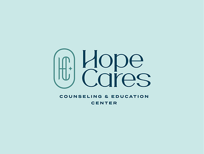 Hope Cares Logo badge calm classy counseling light logo mindful mono weight mystic peace serif wholeness