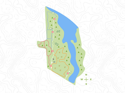 Flat Map cartography landscape map mapping park symbols topography trails