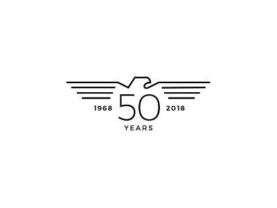 50 Year Eagle 50 years anniversary eagle light line logo minimalist