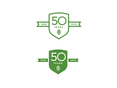 50 Year Badge 50 badge banner leaf line minimalist shield