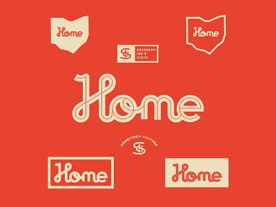 Home apparel badge home inline monoline ohio rustic script vintage