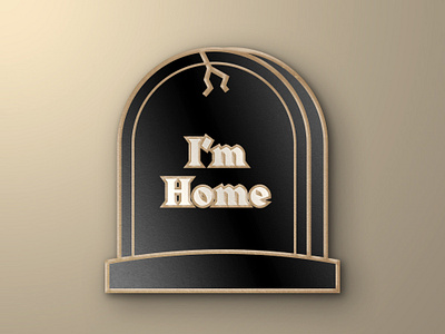 I'm Home badge dark dead death eerie enamel pin gravestone graveyard halloween logo pin spooky tombstone