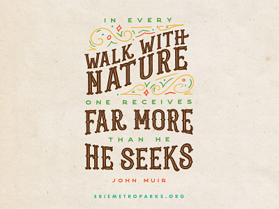 Walk With Nature camping john muir lettering national parks nps procreate quote retro texture
