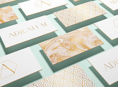 Adilah M business cards logo luxury luxury branding luxury packaging mailer bag packaging stationery