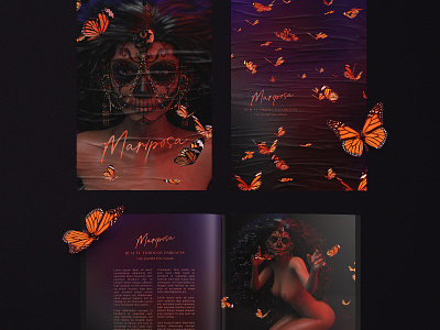 Mariposa book book design book layout branding design editorial layout logo luxury luxury branding poster poster design stationery
