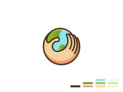 Carry the world carry earth earthday hand illustration logo world