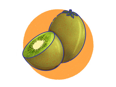 Kiwi-Kiwi app art chinafruit design digital drawing dribbble flat fruit icon illustration ipad art ipad pro kiwi mood procreate procreateapp tropical