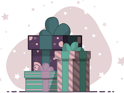 Gifts design flat illustration vector