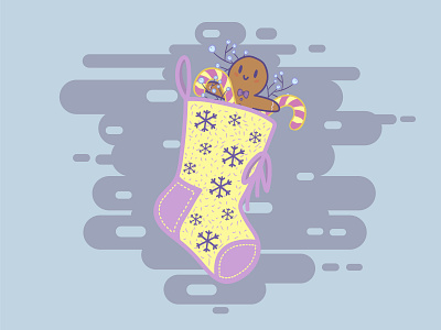 Christmas Sock design flat illustration vector